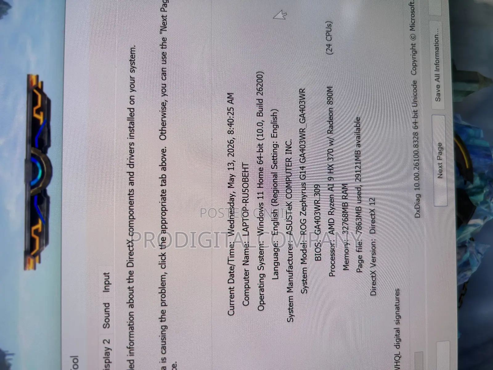 Laptop Asus ROG Zephyrus G14 32GB AMD Ryzen 9 SSD 1T