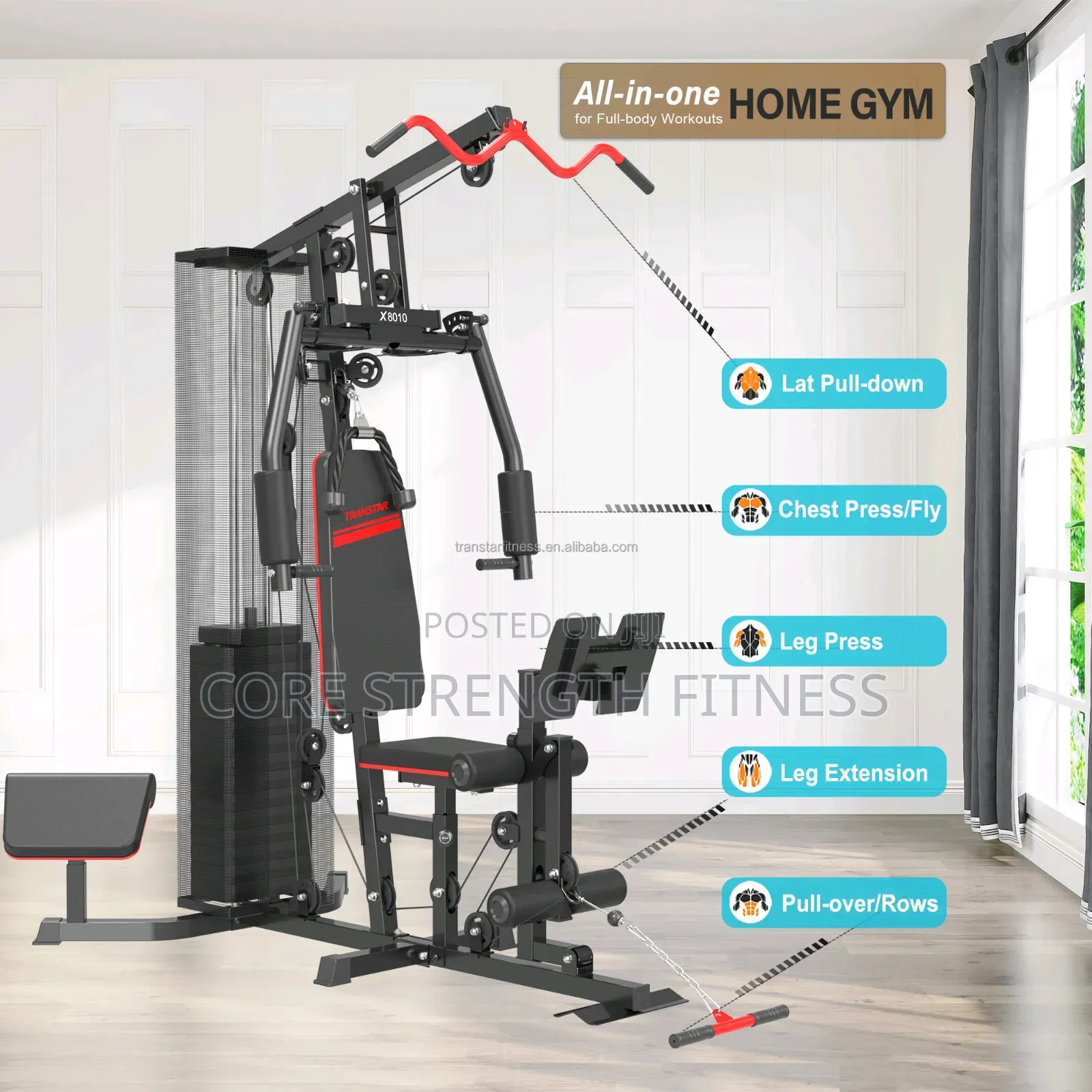 Commercial Powerflex 1 Station Multi Gym With Leg Press.