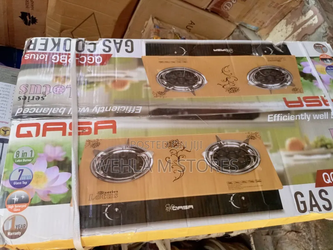 Qasa Glass Tabletop Gas Cooker QGC-2bg Lotus