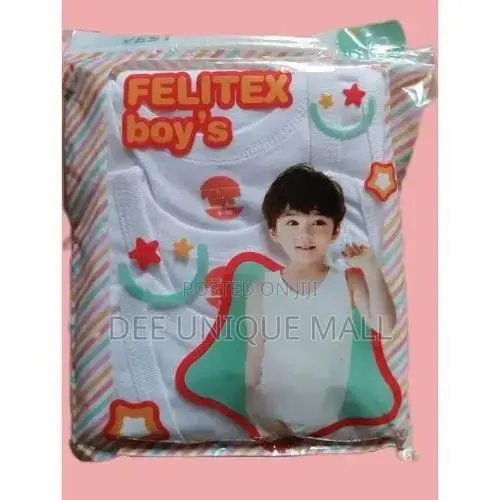 3pcs Children Cotton White Singlet for Boys