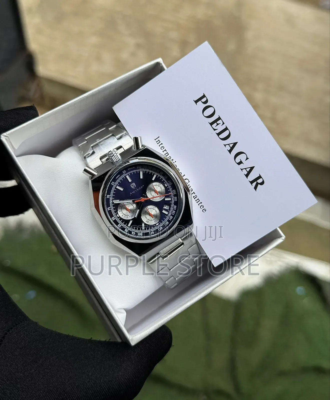 Functional Chronograph Poedagar Watches in Gold and Silver Chain Strap