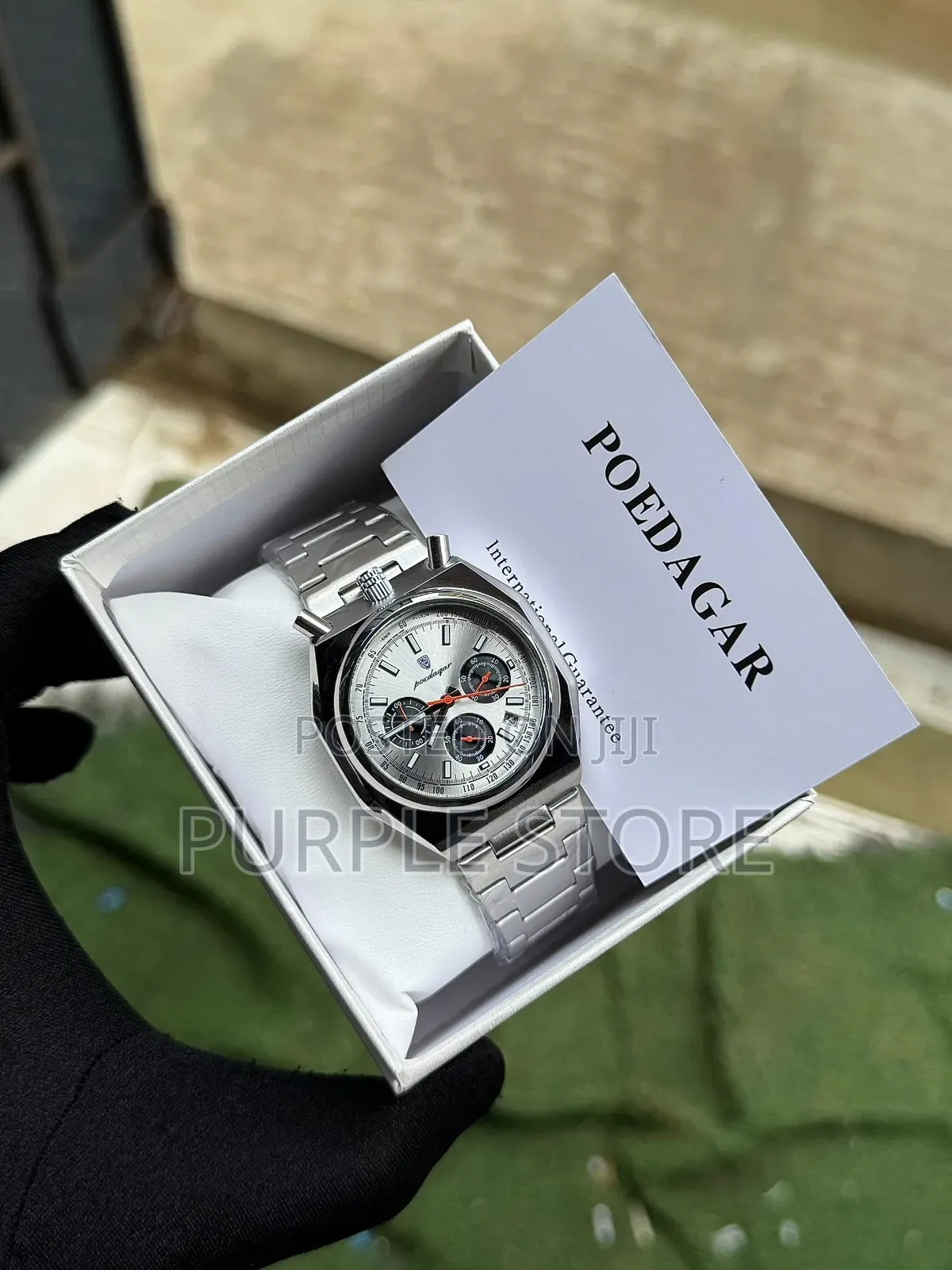 Functional Chronograph Poedagar Watches in Gold and Silver Chain Strap