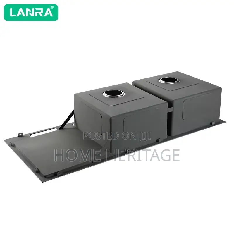 Double Bowl Single Tray Kitchen Sink – 120×50cm