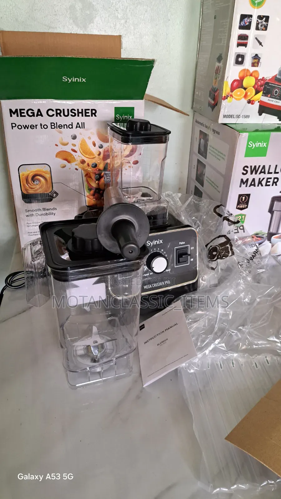Syinix Mega Crush Heavy Duty Blender (Ice, Tigernut Beans Grinder)