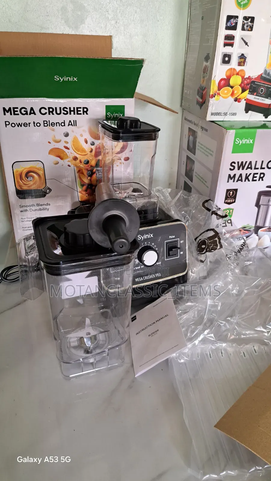 Syinix Mega Crush Heavy Duty Blender (Ice, Tigernut Beans Grinder)