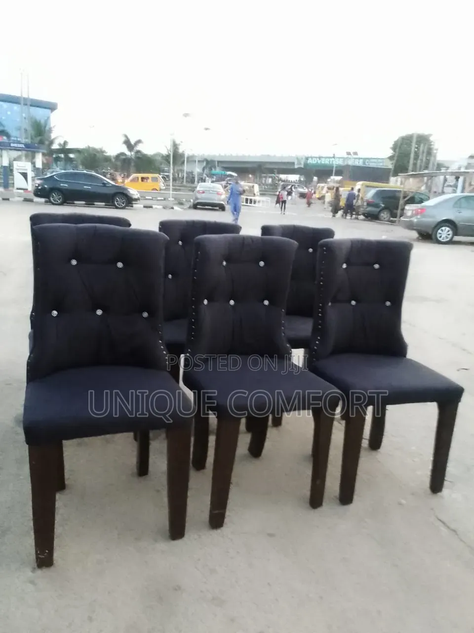 Brand New 6 Seaters Faux Marble Dinning Table With Sturdy Chairs