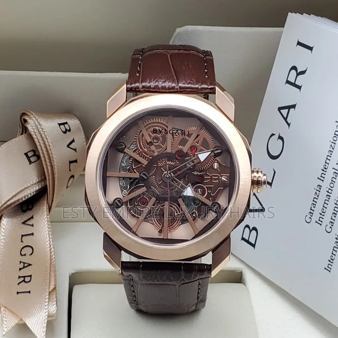 High Quality Luxury Bvlgari Leather Wristwatch