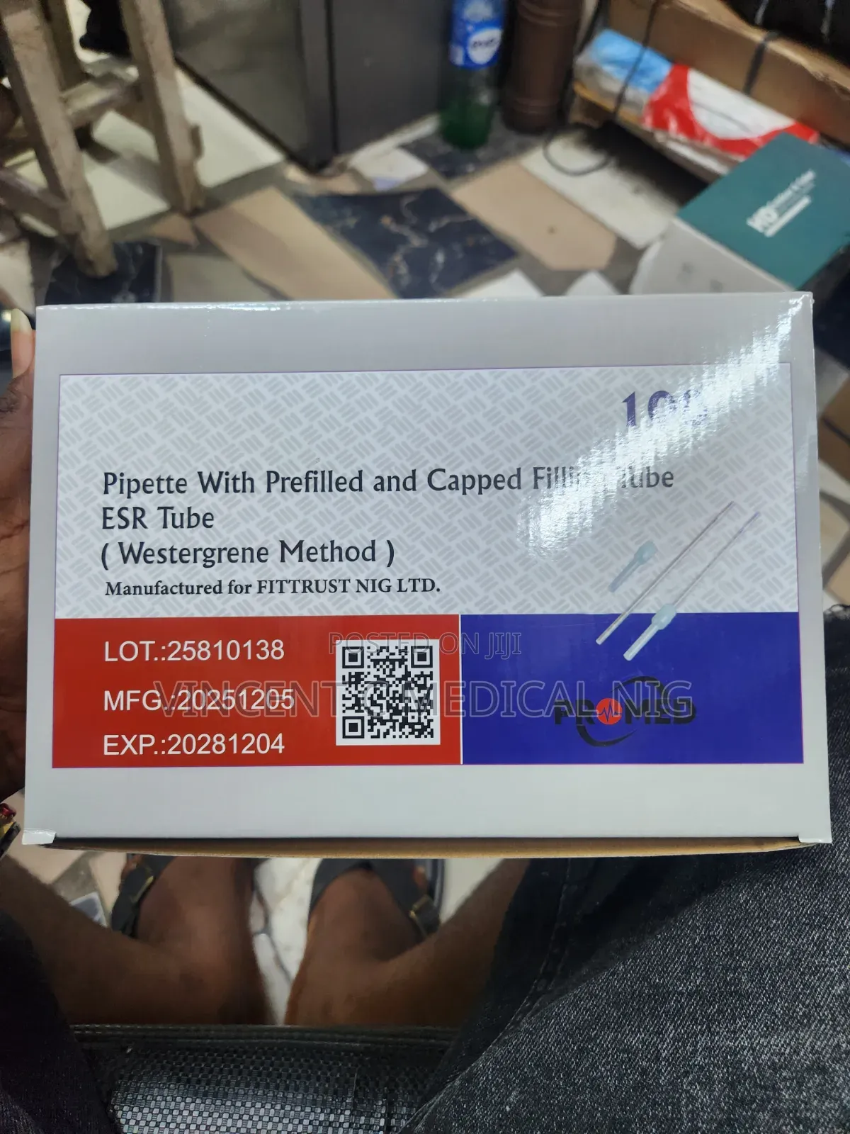 Esr Tube Pipette With Prefilled And Capped Filling Tube