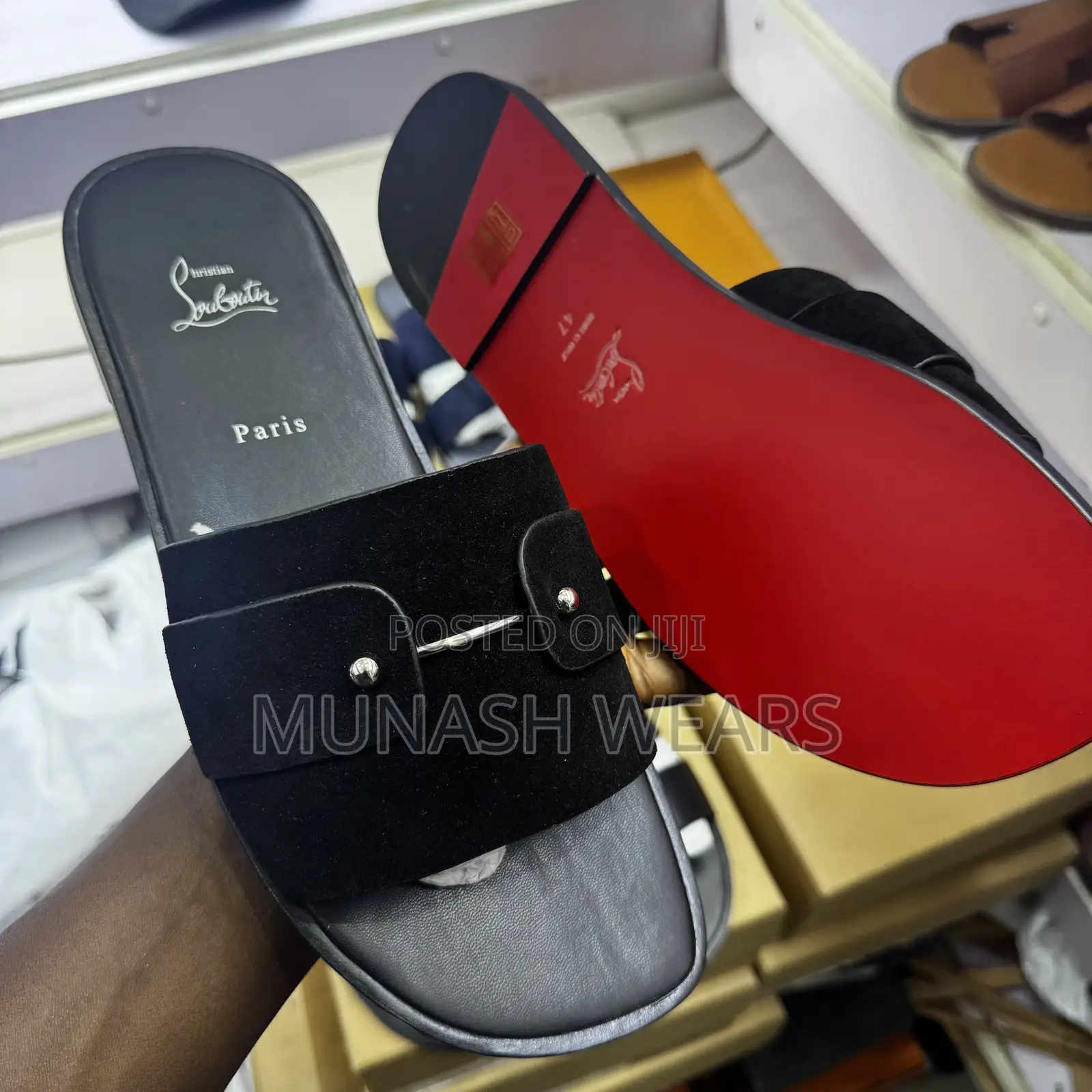 Christian Loubotin Leather Slipers Cover 43-47 Available