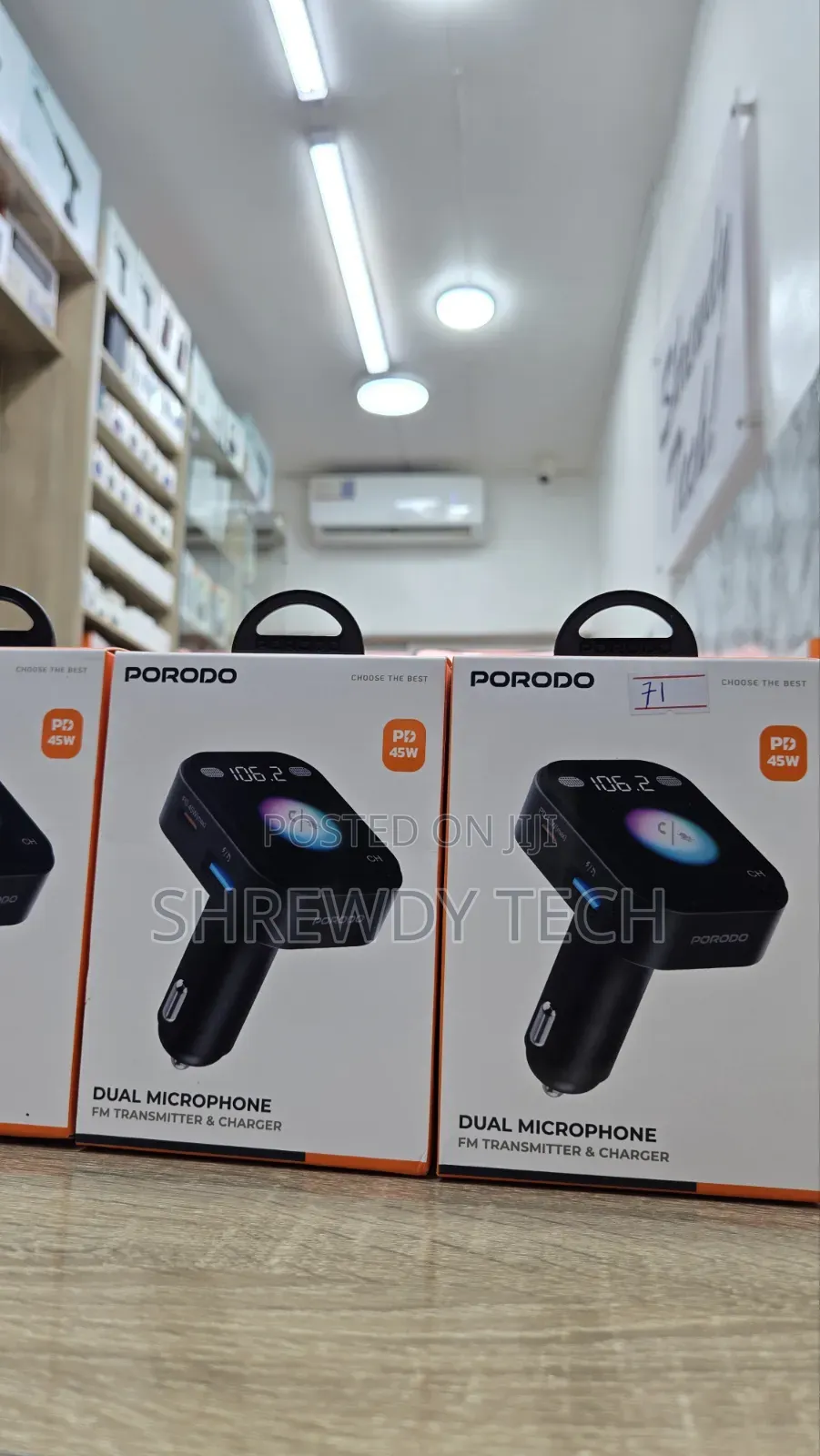 Dual Microphone Car Charger and Fm Transmitter