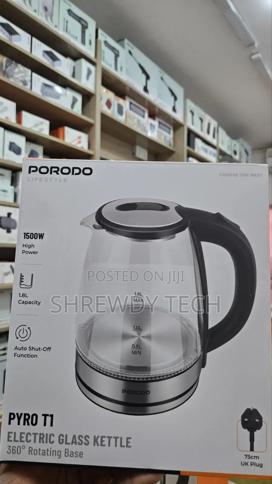 Porodo Pyro T1 Electric Glass Kettle