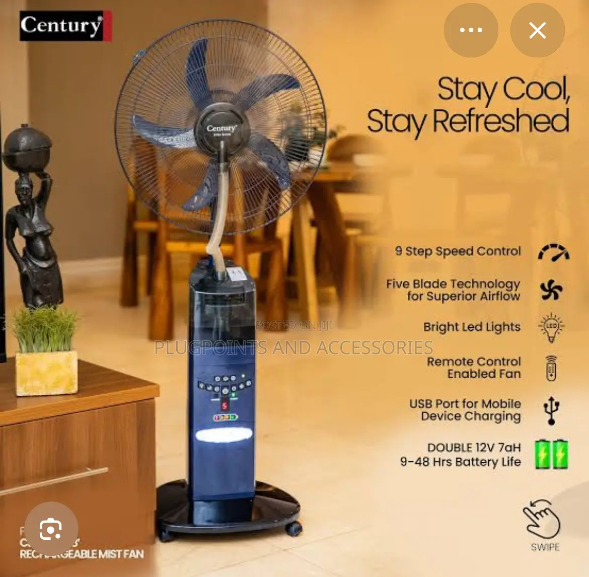 18 Cetury Rechargeable Water Mist Fan Clearance Sales