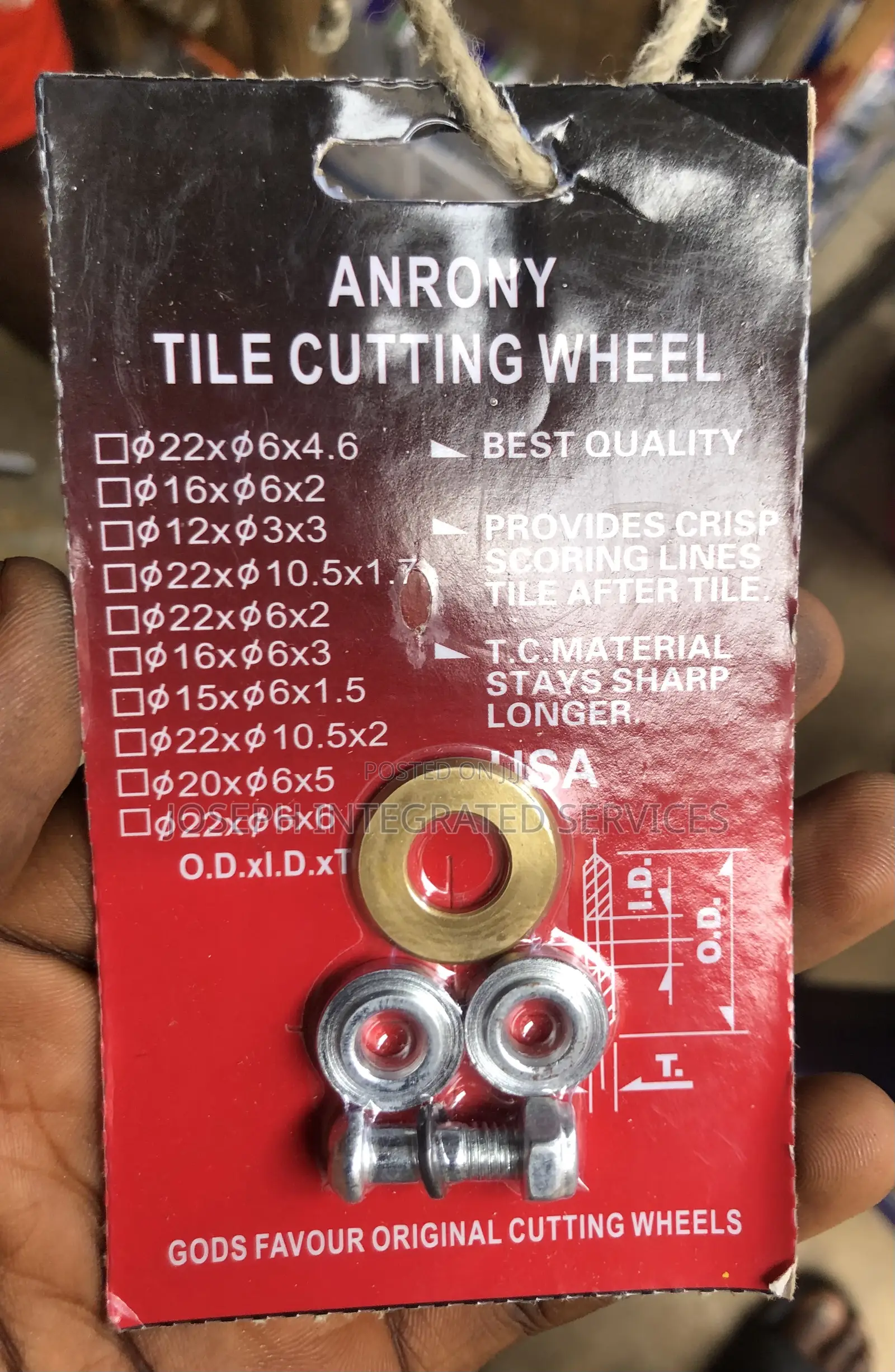 Anrony Brand Tile Cutting Wheel Packaged for Manual Cutting Machines