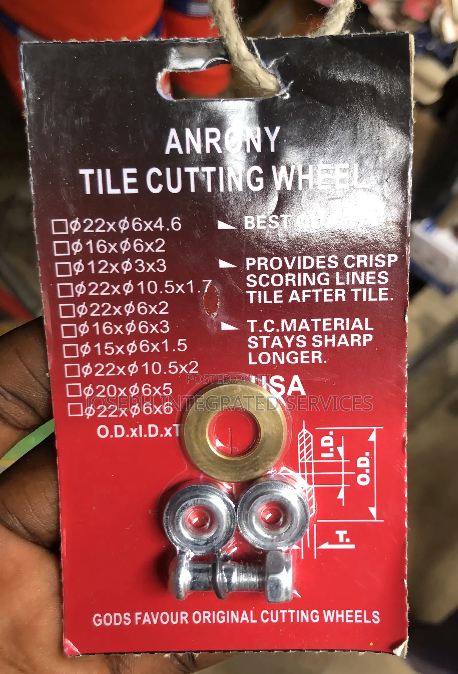 Anrony Brand Tile Cutting Wheel Packaged for Manual Cutting Machines