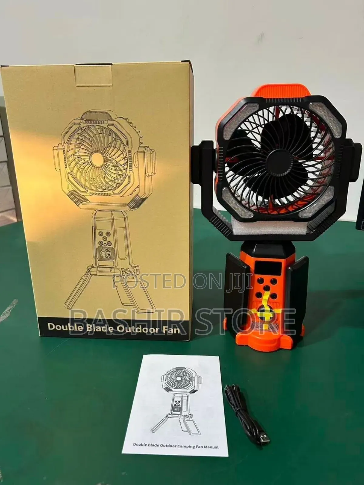Portable Camping Fan With a 20,000mah Battery, a Built-in Led Light,