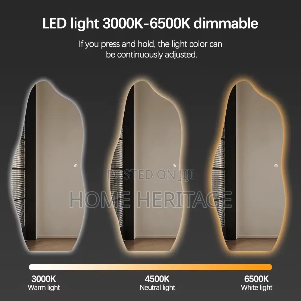 Luxury Long Shapeless 3-Light Led Mirror