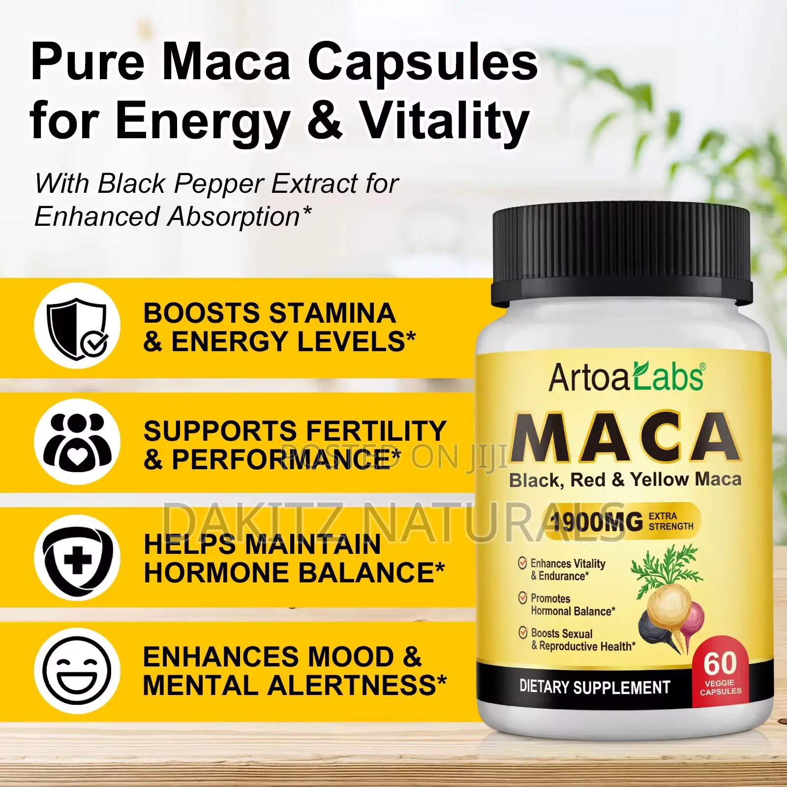 Pure Maca Capsule for Energy Vitality