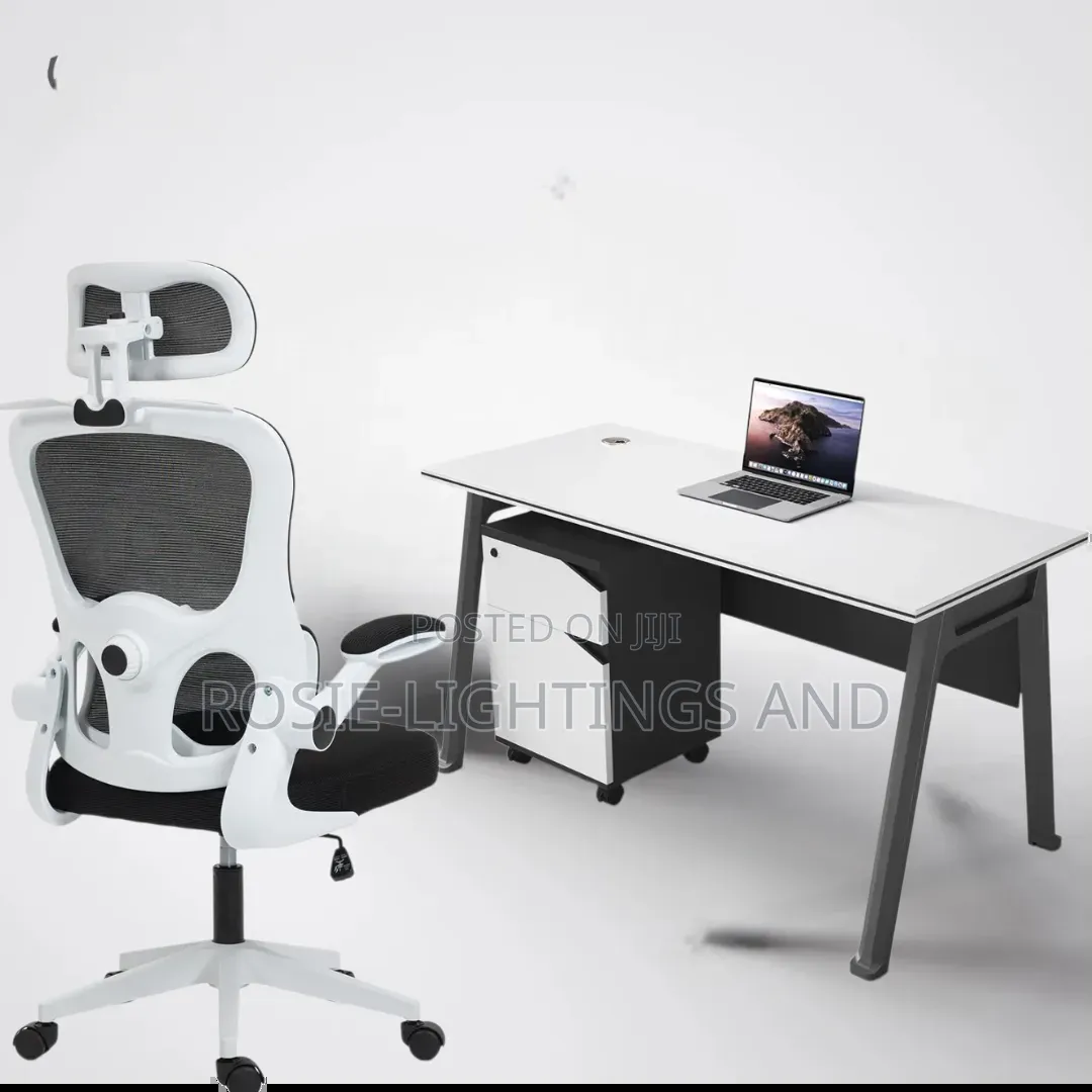 A Set of Premium Office Table Egornomic Chair