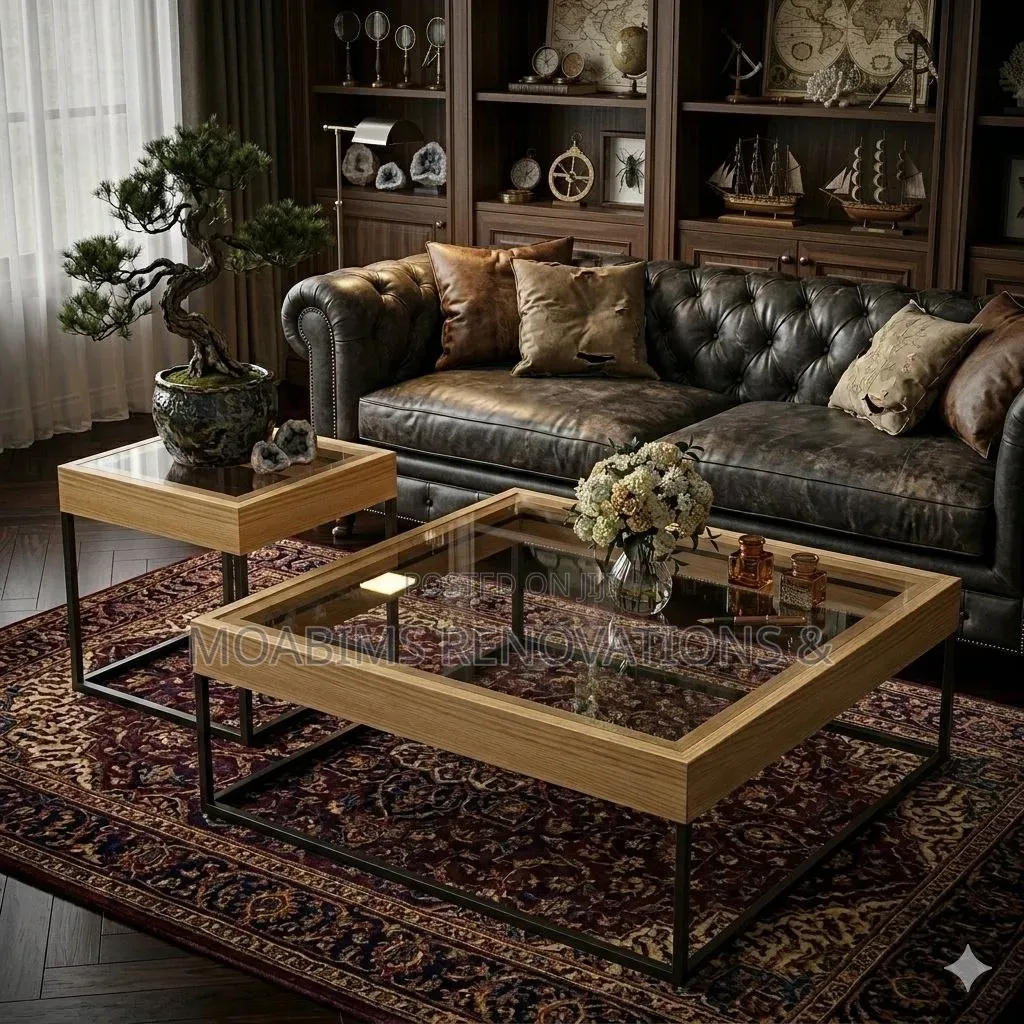 Minimalist Glass Twin Center Table