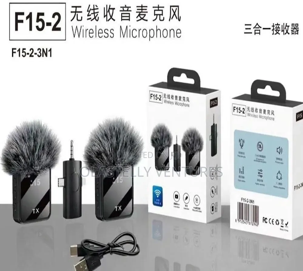 F15-2 3in1 Wireless Microphone With Noise Cancelation Tem