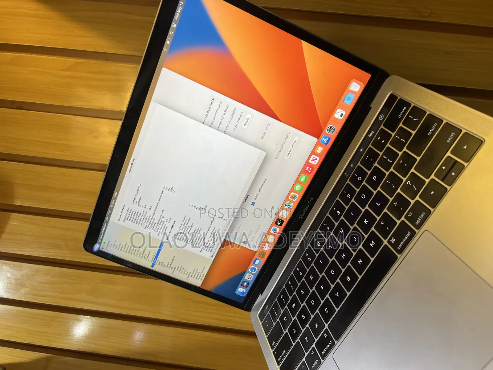 Laptop Apple MacBook Pro 2017 8GB Intel Core i5 SSD 256GB