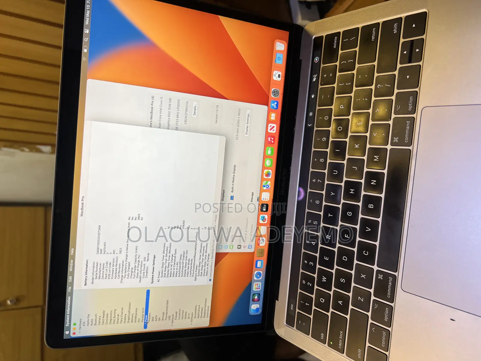 Laptop Apple MacBook Pro 2017 8GB Intel Core i5 SSD 256GB