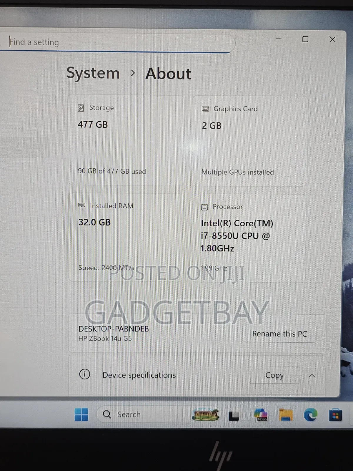 Laptop HP ZBook 14u G5 32GB Intel Core i7 SSD 512GB