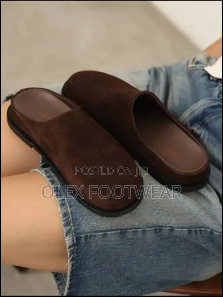 Handmade Black and Brown Suede Half Shoe