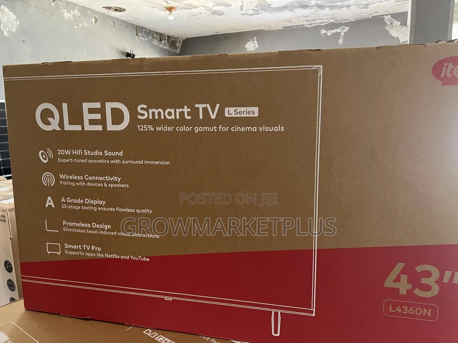 Itel 43 Inches Qled Smart Tv-L4360n