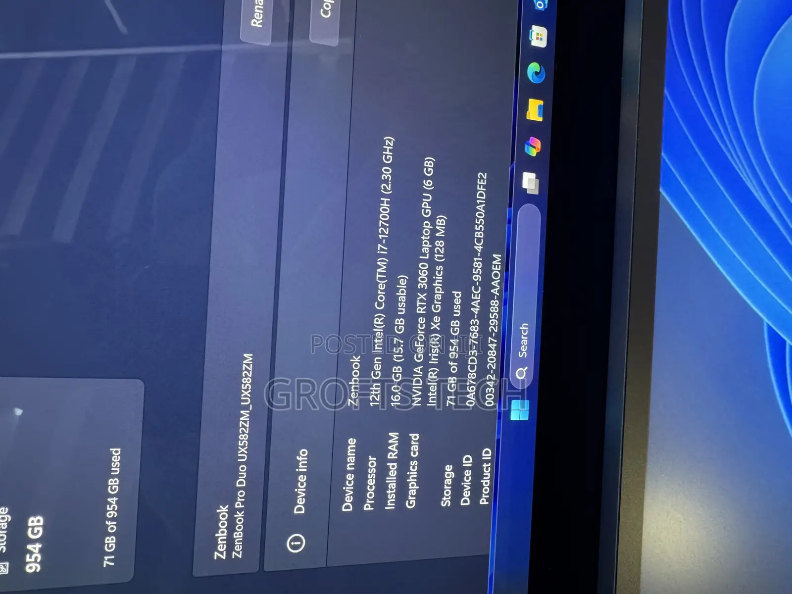 Laptop Asus 16GB Intel Core i7 SSD 1T