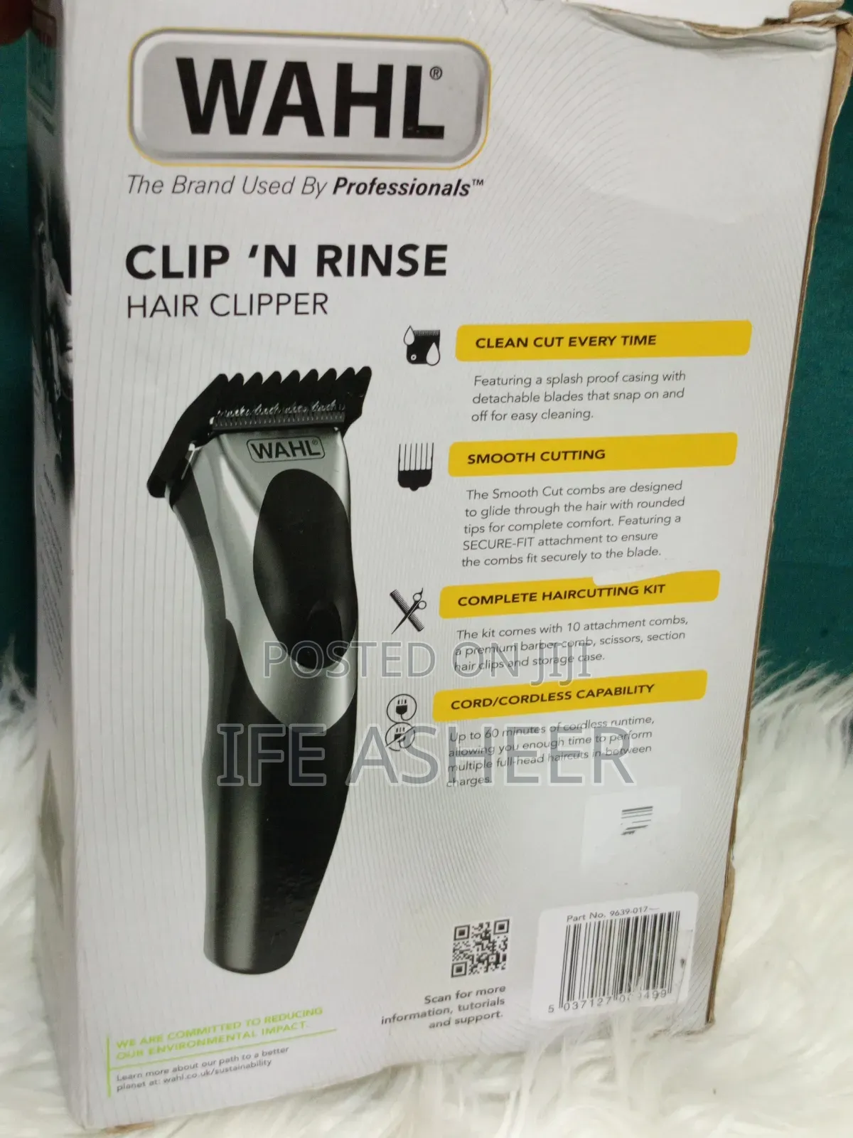 U.K Fairly Used Wahl Clip and Rinse Hair Clipper - Charger Missing
