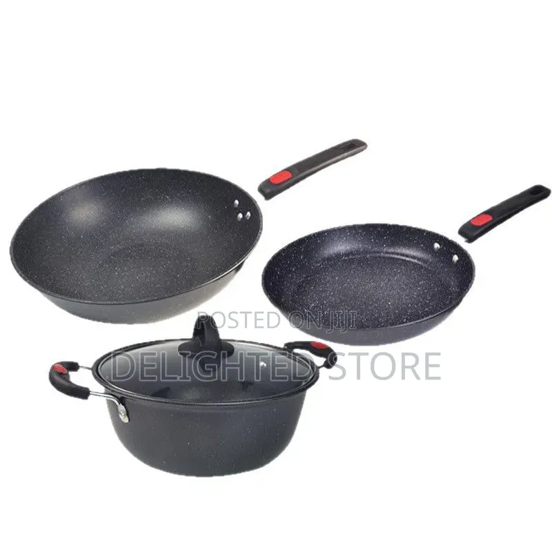 Return of the King 3pcs Maifam Thickened Stone Non Stick Cookware