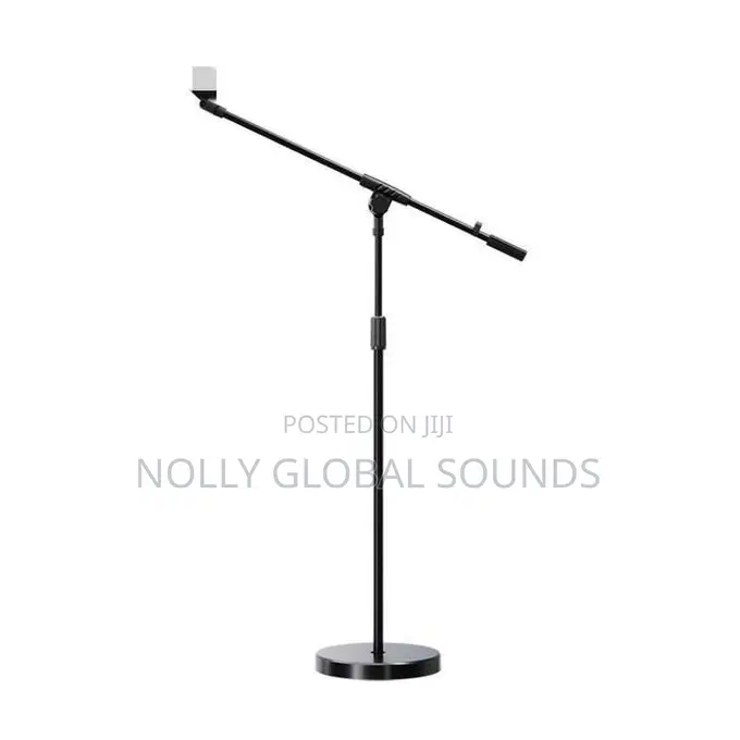 Adjustable Arm Round Base Microphone Boom Stand (Black 4 Musician, Etc