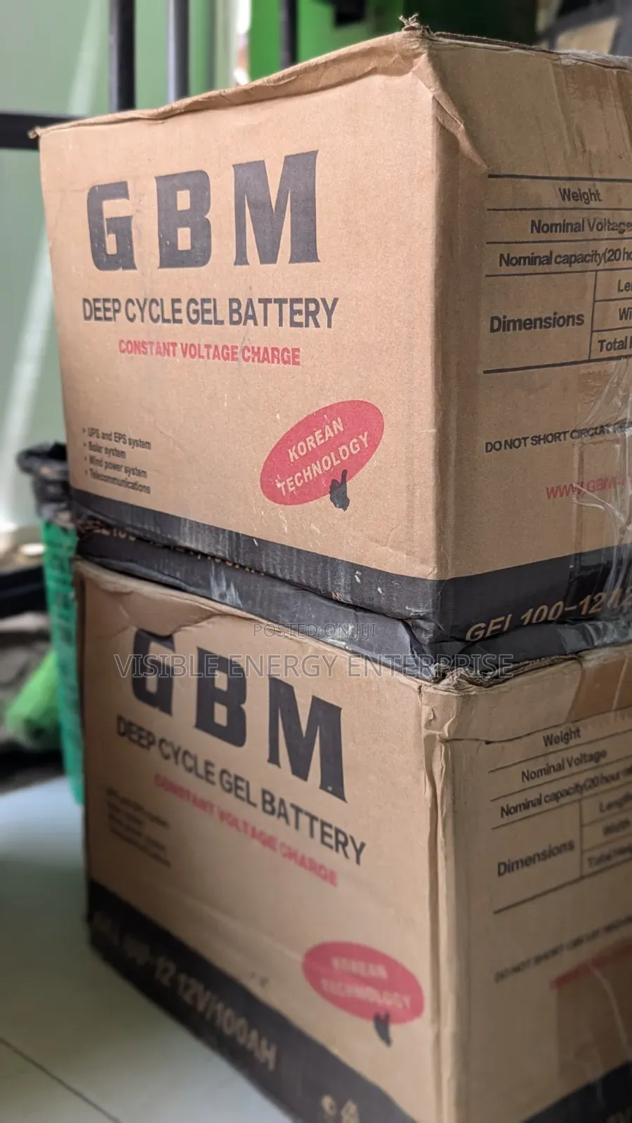 GBM 100ah 12v Deep Cycle Gel Battery