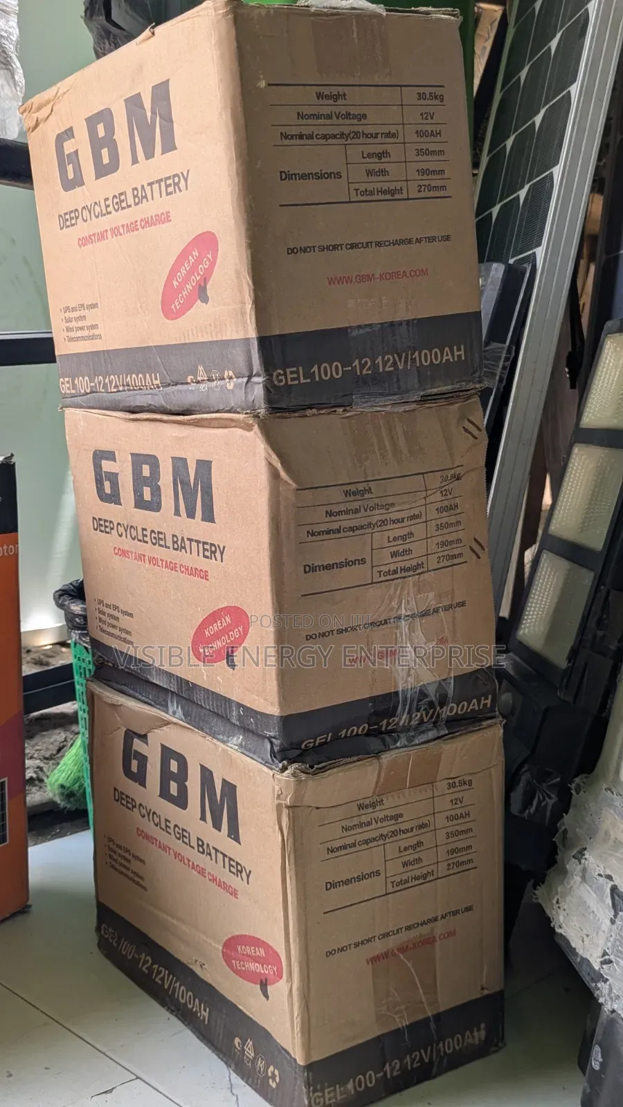 GBM 100ah 12v Deep Cycle Gel Battery