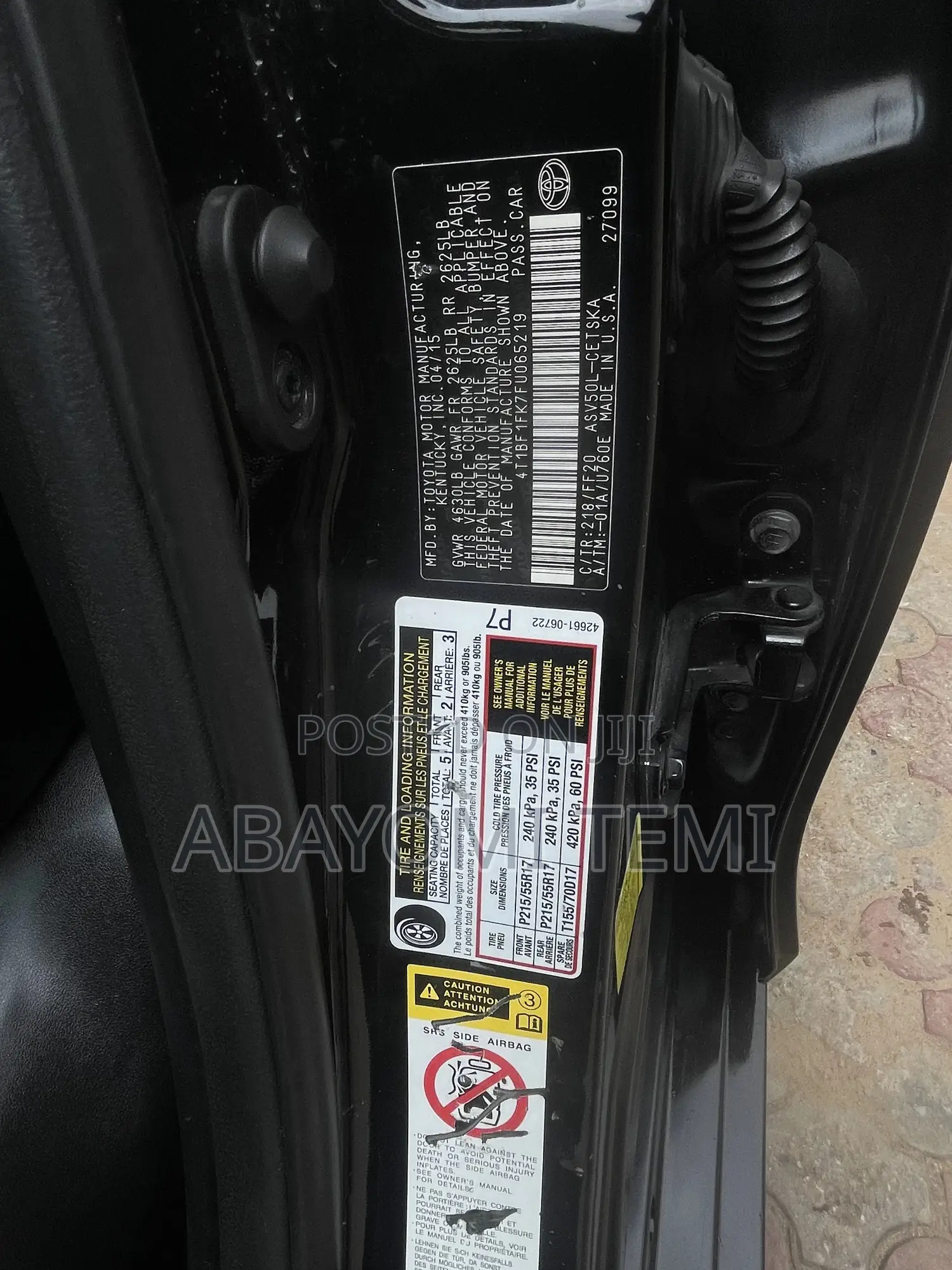 Toyota Camry LE 4dr Sedan (2.5L 4cyl 6A) 2015 Black