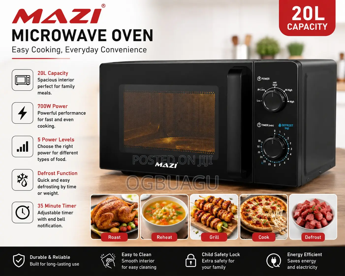 Mazi Microwave Oven- 20 Liters