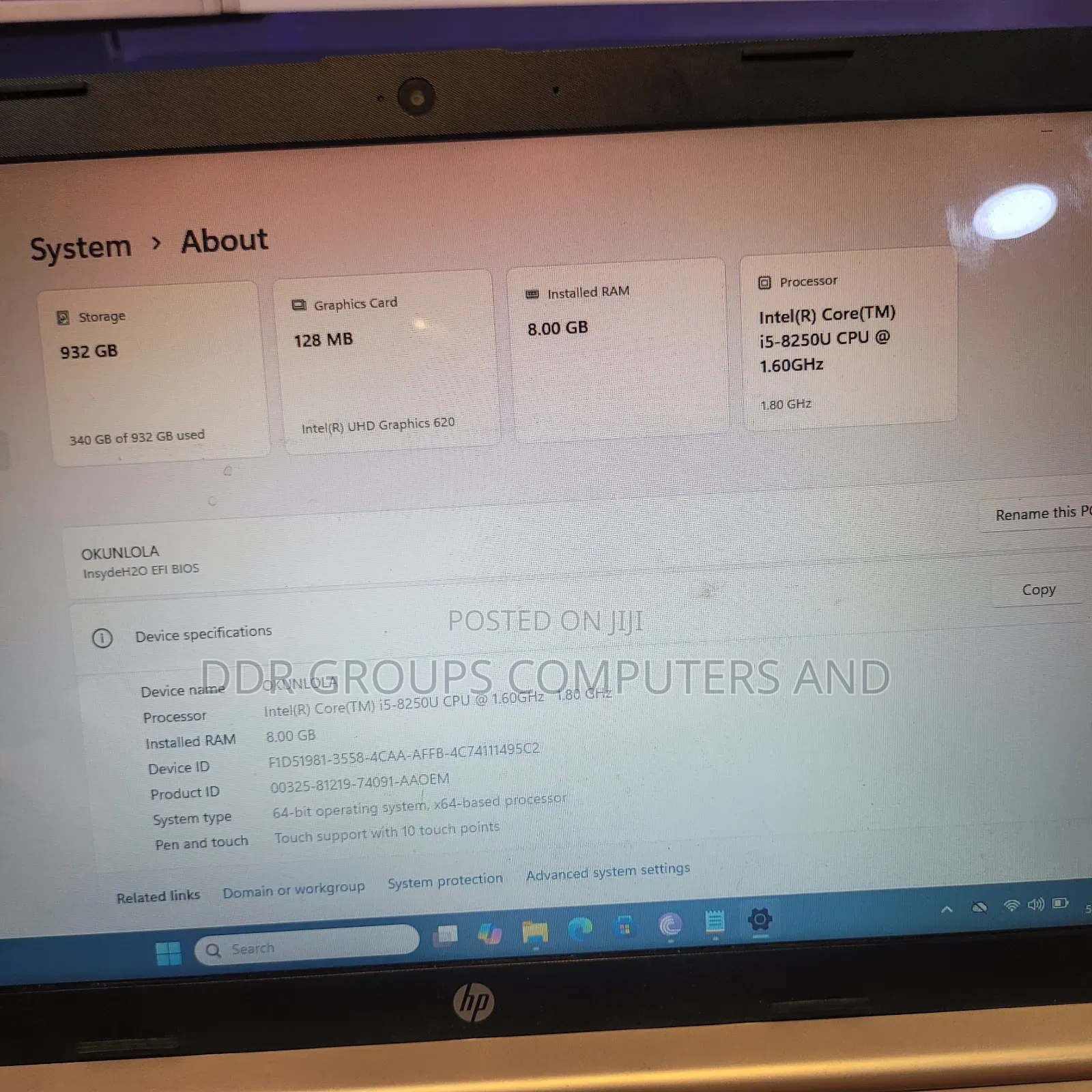 Laptop HP 250 G8 8GB Intel Core i5 HDD+SSD 1T