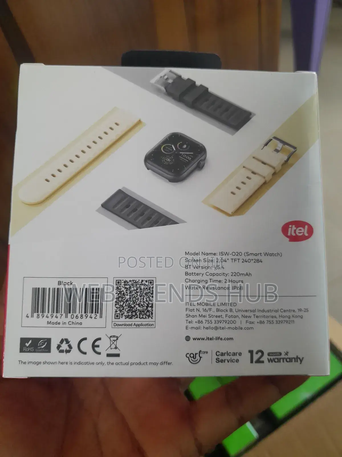 Itel Smart Watch Fit O20 (Isw-020) 2.04" Hd Display + Free Strap