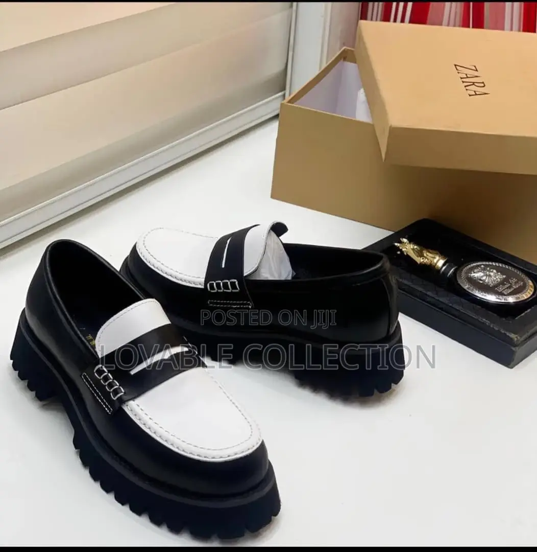 Zara Contrast Chunky Penny Loafers