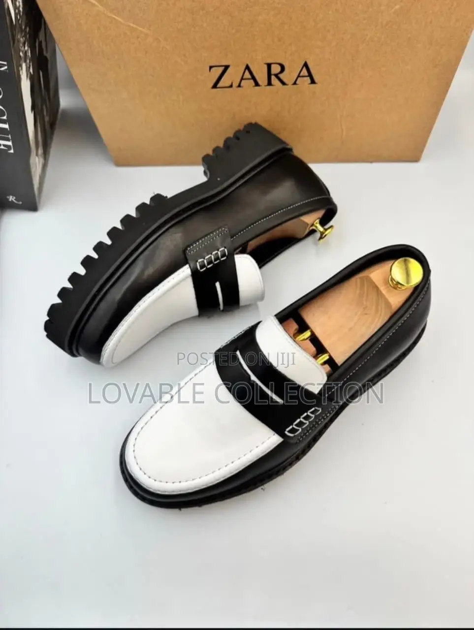 Zara Contrast Chunky Penny Loafers
