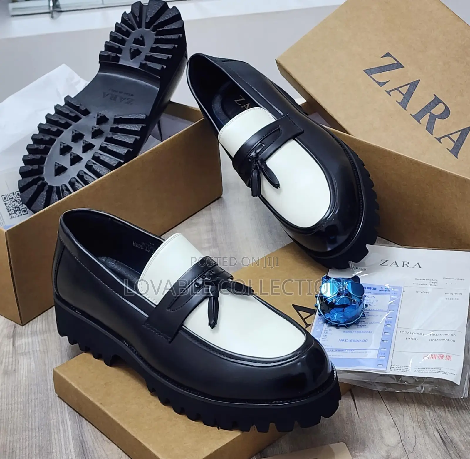 Zara Contrast Chunky Penny Loafers