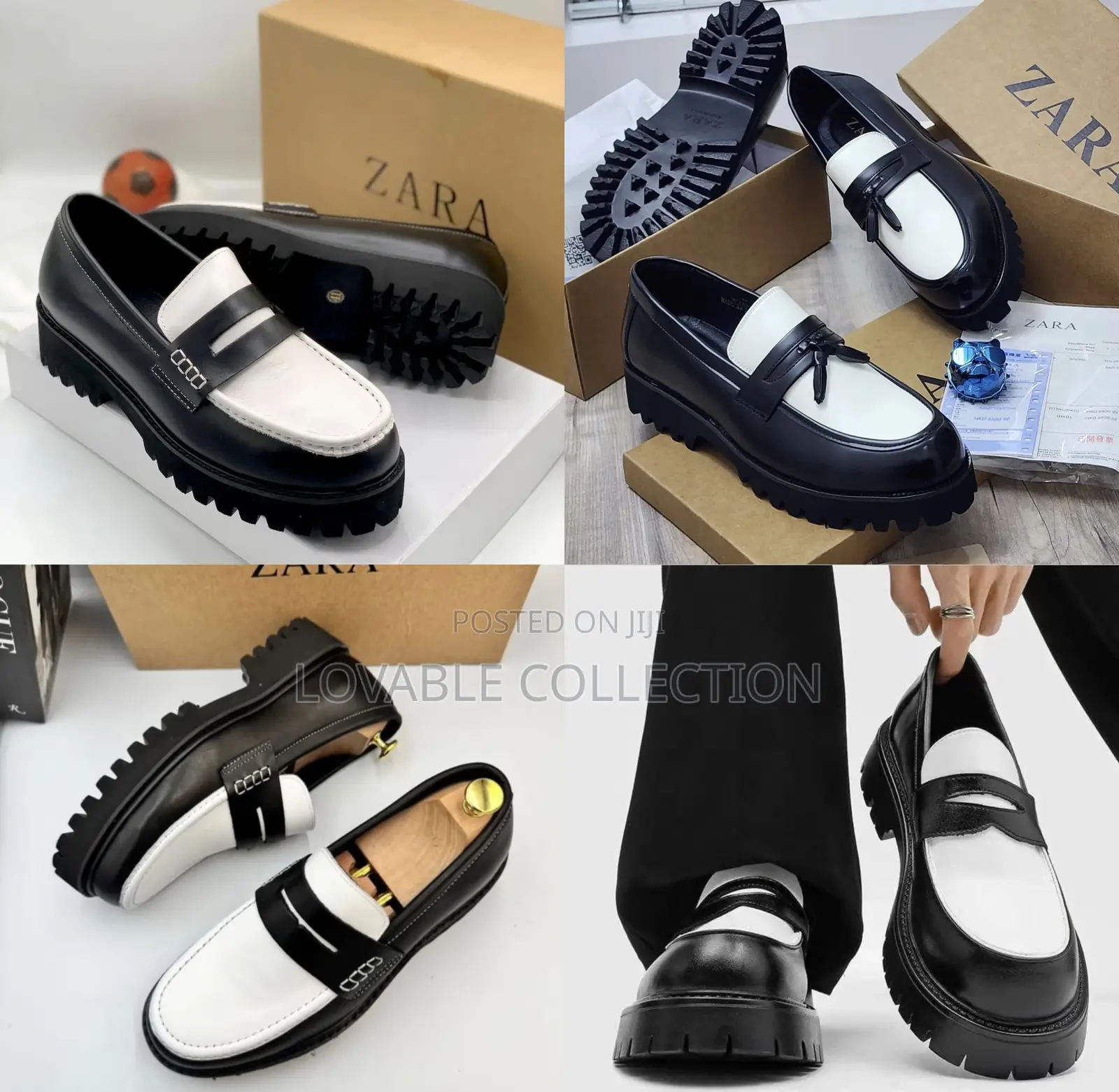 Zara Contrast Chunky Penny Loafers