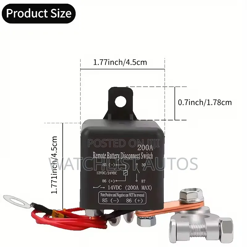 200a Dc12v Remote Battery Disconnect for Switch - Anti-Theft