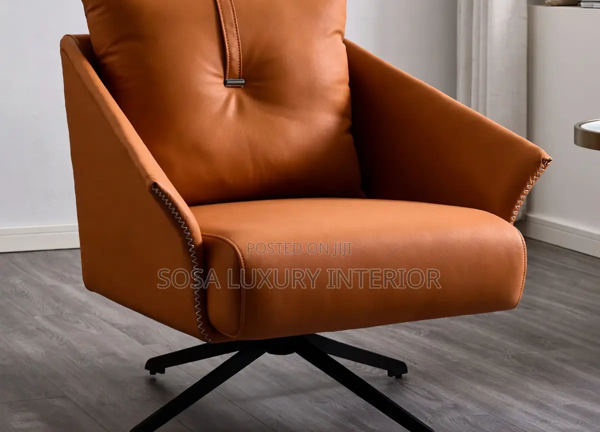 Brand New Orange Swivel Armchair