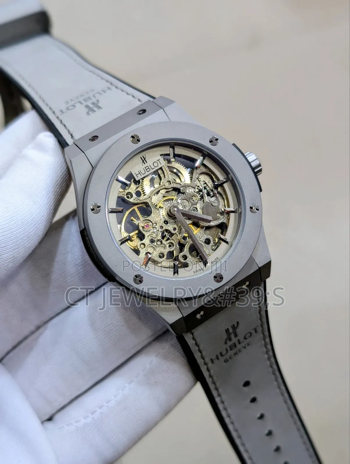 Original Hublot Classic Fusion Skeleton Watch With a Titanium Case.
