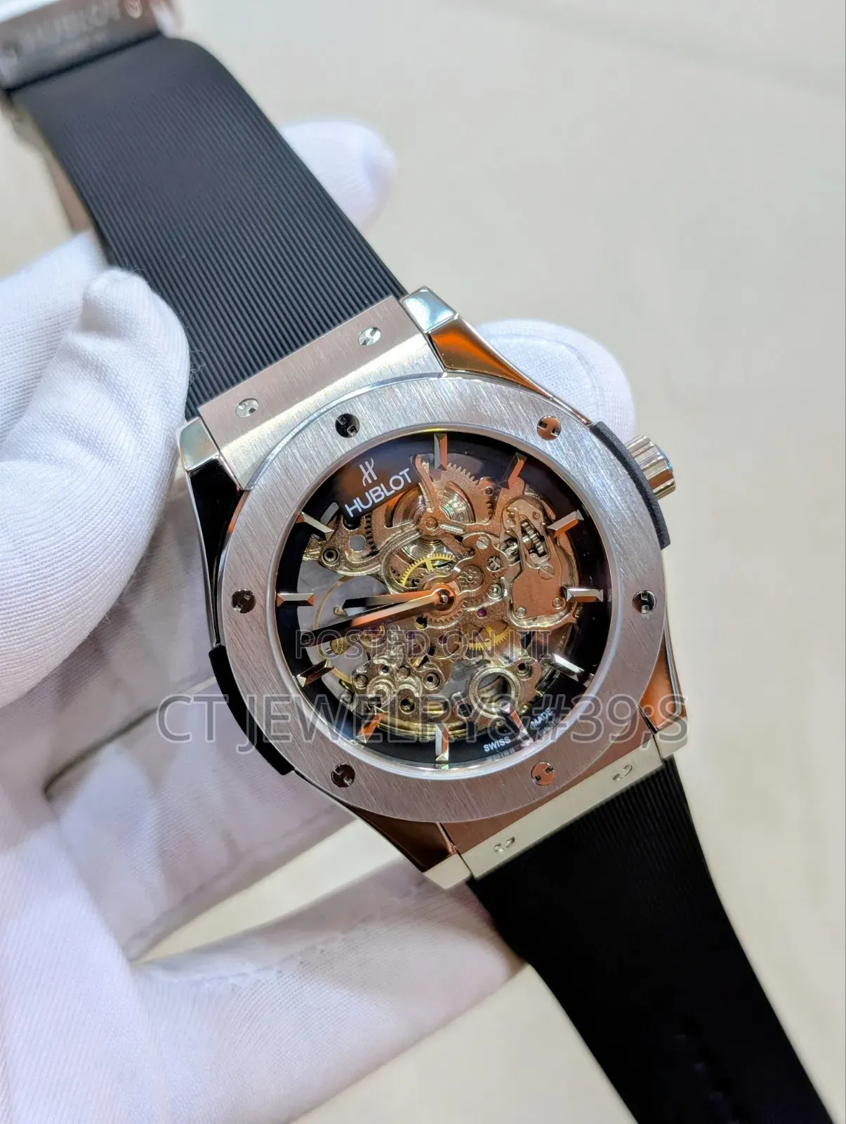 Original Hublot Classic Fusion Skeleton Watch With a Titanium Case.