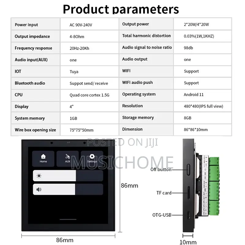 4 Inches Tuya Smart Home Amplifier