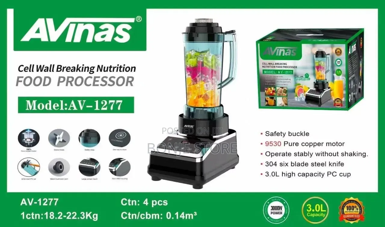 3l Avinas 1277 Mega Unbreakable Jar Blender Nutrition Food Processor