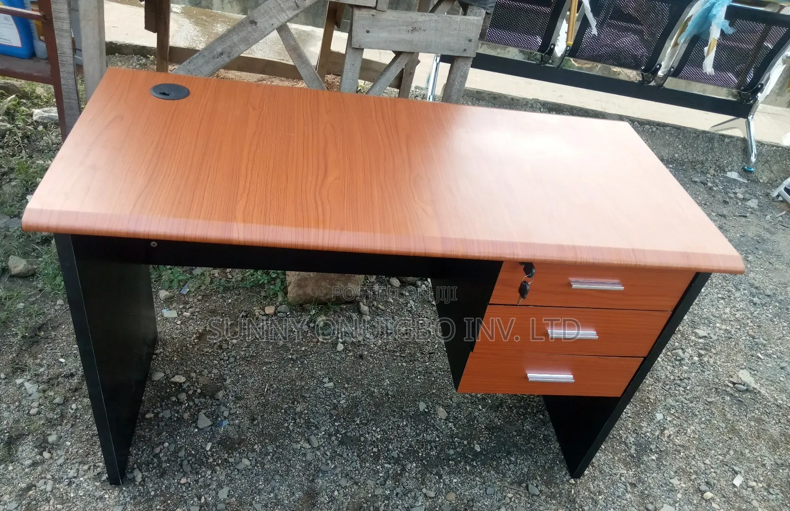 Office Table Desk With Attached Drawers
